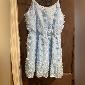 WOMENS LARGE  POWDER BLUE  DRESS EUC. SPAGHETTI STRAP. A.CAlIN BY FLYING TOMATO